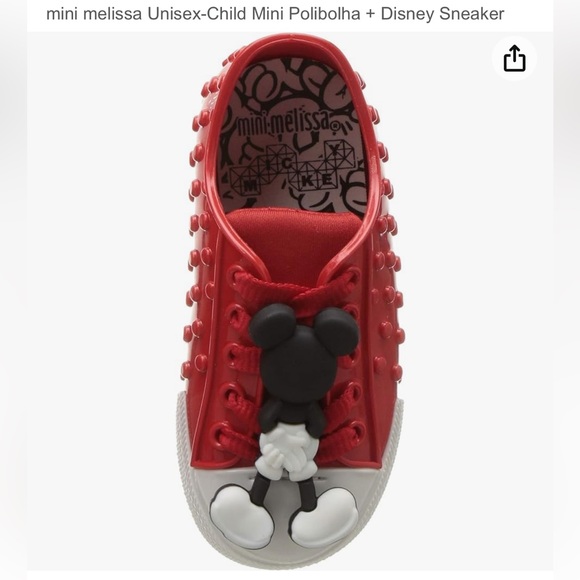 Mini Mellisa Polibolha Disney Mickey Mouse Red Bubbled Sneakers size 10 - Picture 3 of 13